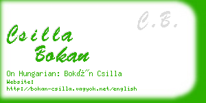 csilla bokan business card